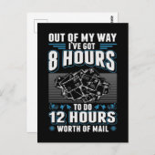 Funny Mailman Humor Stressful Mail Carrier Job Briefkaart (Voorkant / Achterkant)