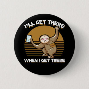 Funny Mailman Sloth Postal Worker Ronde Button 5,7 Cm