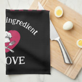 Funny Main Ingredient is Love Red Black Pset Theedoek (Quarter Fold)