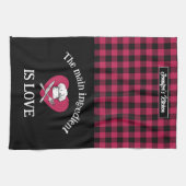 Funny Main Ingredient is Love Red Black Pset Theedoek (Horizontaal)