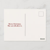 Funny Maine Coon Cat Christmas Postcard Briefkaart (Achterkant)