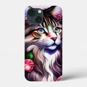 Funny Maine Coon Cat Face Case-Mate iPhone Case (Achterkant)