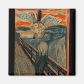 Funny Maine Coon Cat the Scream Magneet (Voorkant)