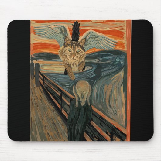 Funny Maine Coon Cat the Scream Muismat (Voorkant)