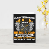 Funny Maintenance Tech Graphic Mechanic Dad Techni Kaart (Gele Bloem)