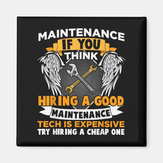 Funny Maintenance Tech Graphic Mechanic Dad Techni Magneet (Voorkant)
