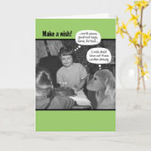 Funny Make a Wish  50's Photo Kaart (Gele Bloem)