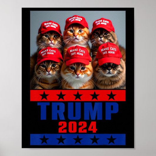Funny Make Cats Save Again Trump Verenigde Staten  Poster (Voorkant)