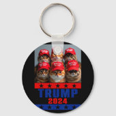 Funny Make Cats Save Again Trump Verenigde Staten Sleutelhanger (Voorkant)