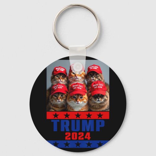 Funny Make Cats Save Again Trump Verenigde Staten  Sleutelhanger (Voorkant)