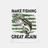 Funny Make Fishing Great Again Camo B Fish America Fleece Deken (Voorkant)
