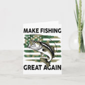 Funny Make Fishing Great Again Camo B Fish America Kaart (Voorkant)