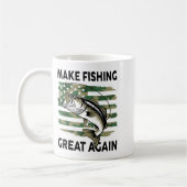 Funny Make Fishing Great Again Camo B Fish America Koffiemok (Links)