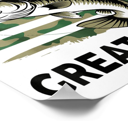 Funny Make Fishing Great Again Camo B Fish America Poster (Hoek)