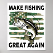 Funny Make Fishing Great Again Camo B Fish America Poster (Voorkant)