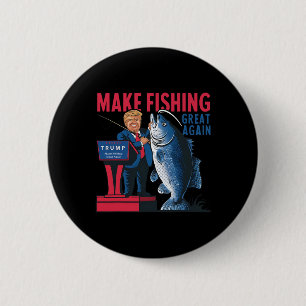 Funny Make Vist weer geweldig Trump Fisherman Ang Ronde Button 5,7 Cm