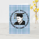 Funny Male Afstuderen Parental Gratitude Custom Kaart (Gele Bloem)