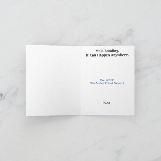 Funny Male Bonding Mannen op het Wenskaart van de  Kaart (Binnen)