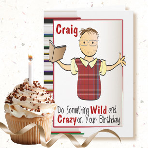 Funny Male Book Worm Birthday Kaart voor persoonli