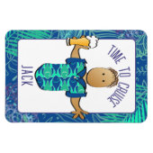 Funny Male Cartoon Vakantie Bier Etnische Cruise Magneet (Horizontaal)