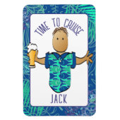 Funny Male Cartoon Vakantie Bier Etnische Cruise Magneet (Verticaal)