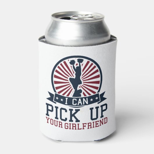 Funny Male Cheerleader ik pak je Vriendin op Blikjeskoeler (Blikje Voorkant)