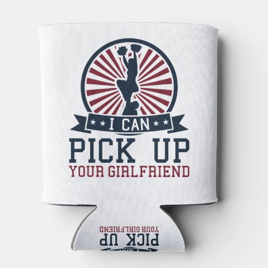 Funny Male Cheerleader ik pak je Vriendin op Blikjeskoeler (Achterkant)