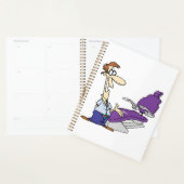 Funny Male Dentist and Purple Dental Chair Planner (Display)
