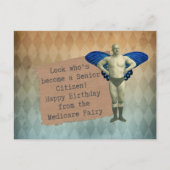 Funny  Male Fairy Senior Birthday Briefkaart (Voorkant)