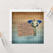 Funny  Male Fairy Senior Birthday Kaart (Voorkant / Achterkant in situ)