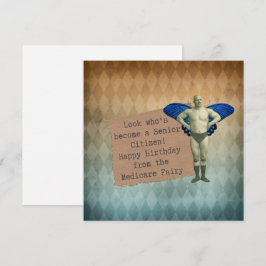 Funny Male Fairy Senior Birthday Kaart