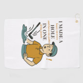 Funny Male Golfer Cartoon - Hole in One Golfhanddoek (Horizontaal)