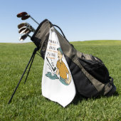 Funny Male Golfer Cartoon - Hole in One Golfhanddoek (Groen)