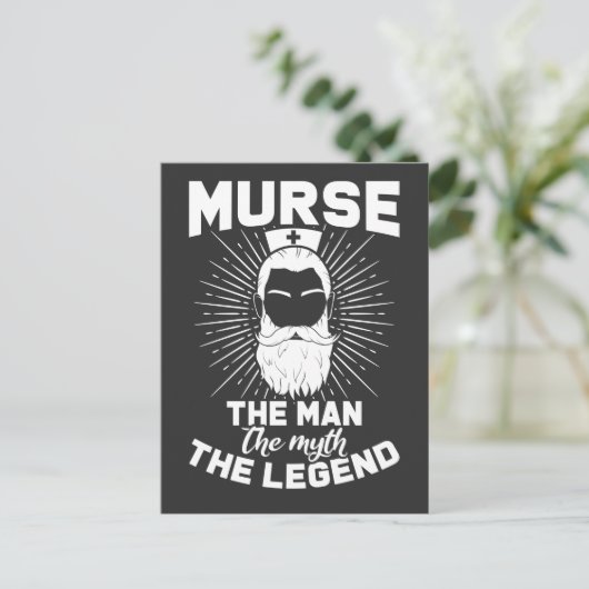 Funny Male Nurse Father Husband Dad Hospital Humor Briefkaart (Staand voorkant)