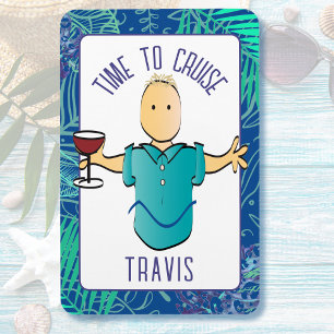 Funny Male Rode Wijn Cartoon Tropical Cruise Door Magneet