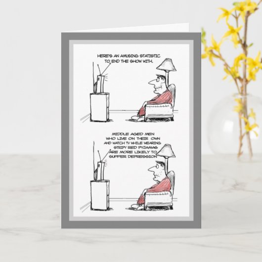 Funny Male Verjaardag Kaart - Middelbare leeftijd (Gele Bloem)