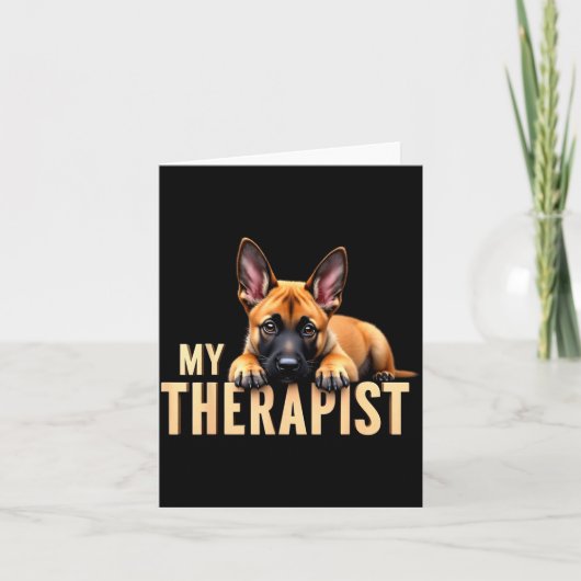 Funny Malinois Puppy My Therast Belgian Shepherd D Kaart (Voorkant)