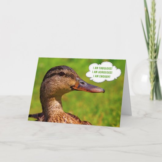 Funny Mallard Duck Affirmation Birthday Kaart (Voorkant)