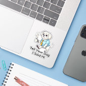 Funny Maltese Dog Business Suit Coffee  Sticker (Laptop met iPhone)
