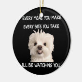 Funny Maltese Dog die de eigenaar van het citaat v Keramisch Ornament (Links)