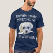 Funny Maltese Dog die de eigenaar van het citaat v T-shirt (Voorkant)