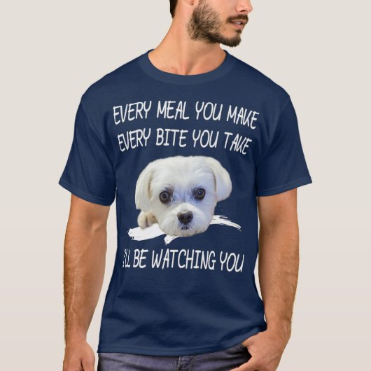 Funny Maltese Dog die de eigenaar van het citaat v T-shirt (Voorkant)