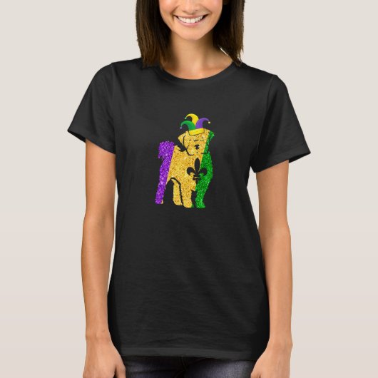 Funny Maltese Dog Lover Cute Mardi Gras Carnival P T-shirt (Voorkant)