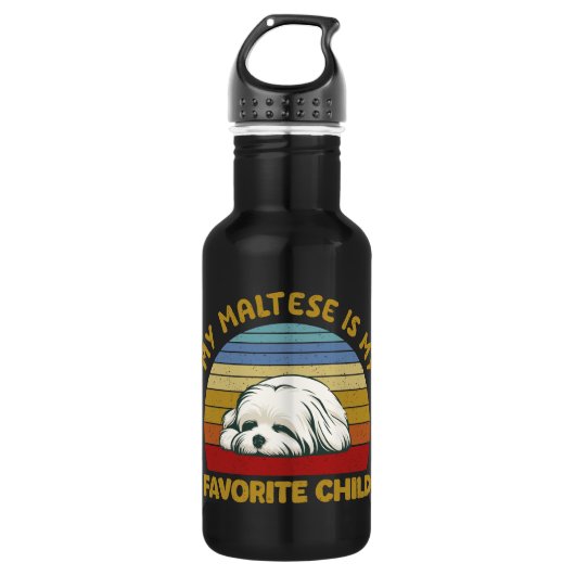 Funny Maltese Dog Waterfles (Voorkant)
