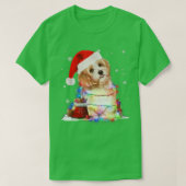 Funny Maltese hond Tree kerstlampjes pajam T-shirt (Design voorkant)