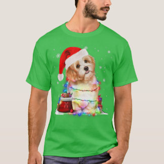 Funny Maltese hond Tree kerstlampjes pajam T-shirt