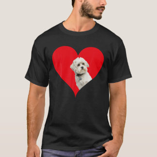 Funny Maltipoo Hondenliefhebber Heart Shape Maltip T-shirt