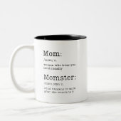 Funny Mam and Momster Definition Tweekleurige Koffiemok (Links)