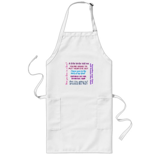 Funny Mam citeert Apron Lang Schort (Voorkant)
