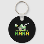 Funny Mama Birthday Boy Tractor Farm Truck Matchin Sleutelhanger (Voorkant)